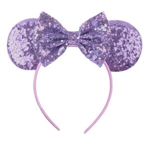 Disney Inspired Light Purple Headband with Sequins and Bow Mouse Ears
